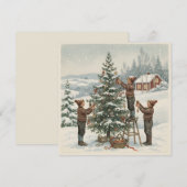 Altmodischer nordischer Weihnachtsbaum Feiertagskarte (Vorne/Hinten)