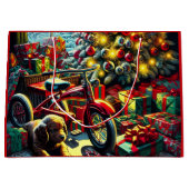 Altmodischer Nostalgischer Weihnachtsvormittag Große Geschenktüte (Vorderseite)