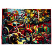 Altmodischer Nostalgischer Weihnachtsvormittag Große Geschenktüte (Rückseite)