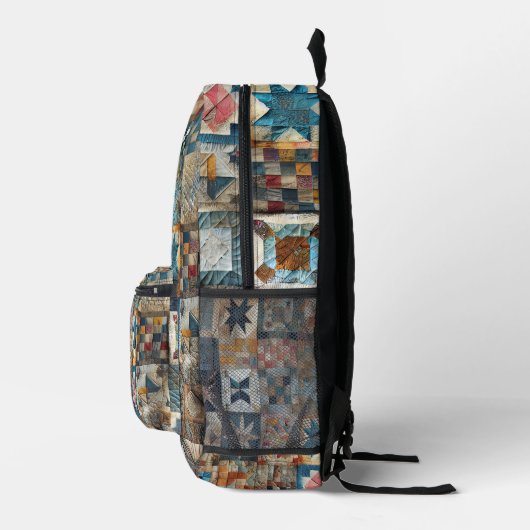Altmodischer Patchwork-Quilt Bedruckter Rucksack (Rechts)