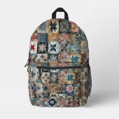 Altmodischer Patchwork-Quilt Bedruckter Rucksack (Vorderseite)
