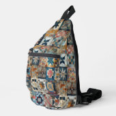 Altmodischer Patchwork-Quilt Crossbody Bag (Rechte Ecke)