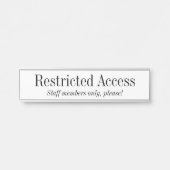 Altmodischer "Restricted Access" Türschild (Vorderseite )