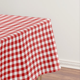 Altmodischer roter und weißer Gingham Tischdecke