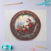 Altmodischer Santa in Decorative Rahmen Decoupage Seidenpapier (Basteln)