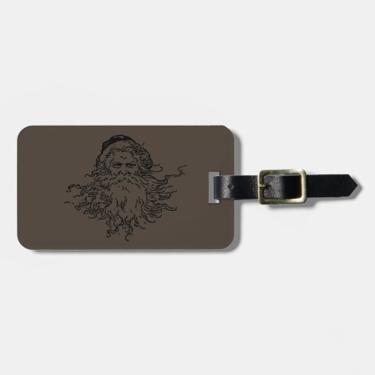 Altmodischer Santa Taupe Gepäcktag Gepäckanhänger (Vorderseite horizontal)