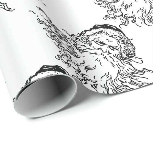 Altmodischer Schwarz-Weiß-Weihnachten Geschenkpapier (Rolleneckpunkt)