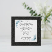 Altmodischer Schwarzer Damast-Rahmen-Erneuerung Einladung (Stehend Vorderseite)