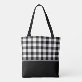 Altmodischer schwarzer u. weißer Gingham | Tasche (Rückseite)