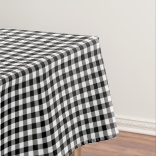 Altmodischer Schwarzweiss-Gingham Tischdecke