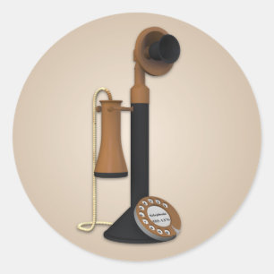 Altmodischer Telefon-Aufkleber Runder Aufkleber