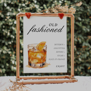 altmodischer Unterschrift Drink Poster