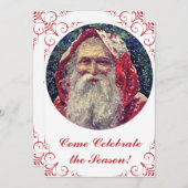 Altmodischer Viktorianischer Nikolaus Einladung (Vorne/Hinten)