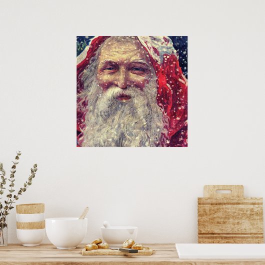 Altmodischer Viktorianischer Nikolaus Poster (Küche)