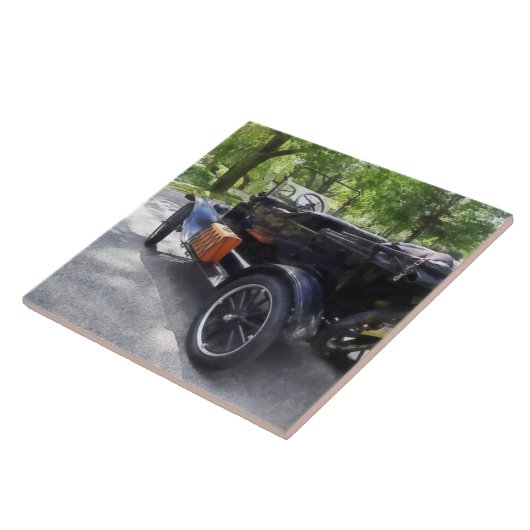 Altmodischer Wagen mit Gepäckträger" Fliese (Seite)