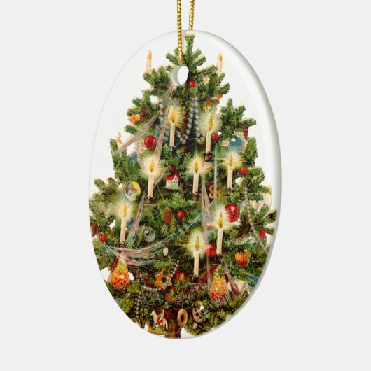 Altmodischer Weihnachtsbaum Keramikornament (Links)