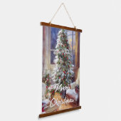 Altmodischer Weihnachtsbaum Wandteppich Mit Holzrahmen (Gewinkelt)