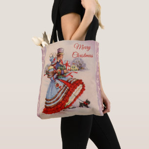 Altmodischer Weihnachtseinkauf Tasche