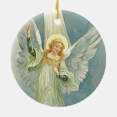 Altmodischer Weihnachtsengel Gloria Keramikornament (Hinten)