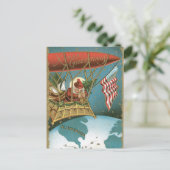 Altmodischer Weihnachtsgruß-Amerikaner Sankt Feiertagspostkarte (Stehend Vorderseite)