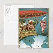 Altmodischer Weihnachtsgruß-Amerikaner Sankt Feiertagspostkarte (Vorne/Hinten)