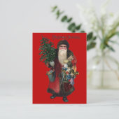 Altmodischer Weihnachtsmann Feiertagspostkarte (Stehend Vorderseite)