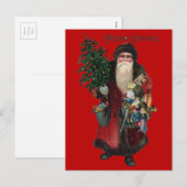 Altmodischer Weihnachtsmann Feiertagspostkarte (Vorne/Hinten)