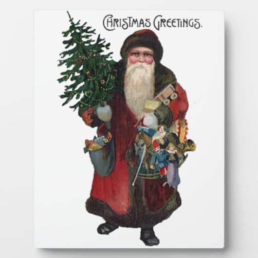 Altmodischer Weihnachtsmann Fotoplatte (Vorderseite)