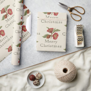 Altmodischer Weihnachtsrot & Grün Geschenkpapier