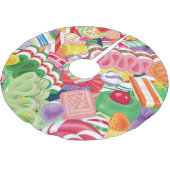 Altmodischer Weihnachtssüßigkeits-Baum-Rock Polyester Weihnachtsbaumdecke (Schrägansicht)