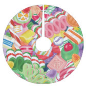 Altmodischer Weihnachtssüßigkeits-Baum-Rock Polyester Weihnachtsbaumdecke (Vorderseite)