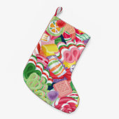 Altmodischer Weihnachtssüßigkeits-Strumpf Kleiner Weihnachtsstrumpf (Vorderansicht (hängend))