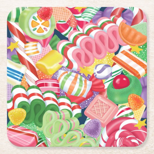 Altmodischer Weihnachtssüßigkeits-Untersetzer Rechteckiger Pappuntersetzer (Vorderseite)