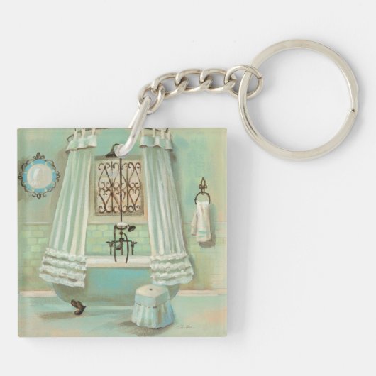Altmodisches Badezimmer Schlüsselanhänger (Rückseite)
