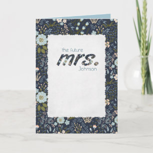 altmodisches Blumenmuster Brautparty Karte