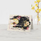 altmodisches Blumenmuster zum Geburtstag Karte (Gelbe Blume)