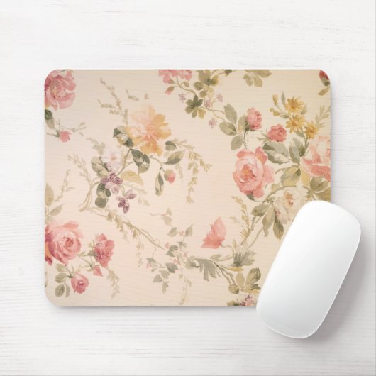 Altmodisches Blumenpapier Mousepad (Mit Mouse)