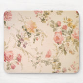 Altmodisches Blumenpapier Mousepad (Vorne)