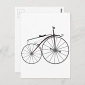 Altmodisches "Boneshaker" Fahrrad Postkarte (Vorne/Hinten)