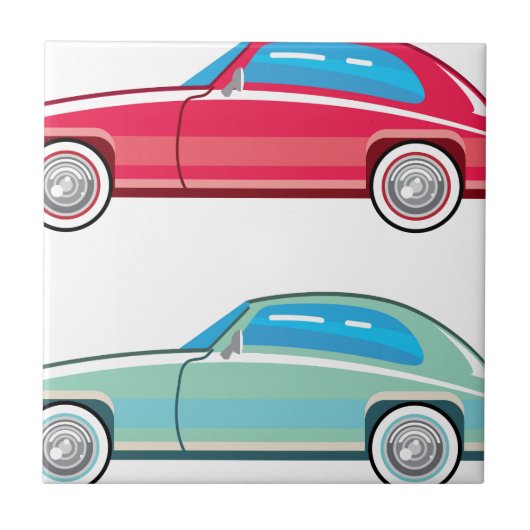 Altmodisches Coupé-Auto Fliese (Vorderseite)