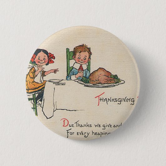 altmodisches Erntedankfest Button (Vorderseite)