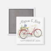 Altmodisches Fahrrad mit Korb Magnet (Vorderseite/Rückseite)