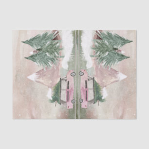 Altmodisches Feiertags-Aquarell in der Pflaume und Seidenpapier