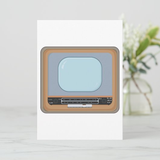 Altmodisches Fernsehen Einladung (Stehend Vorderseite)