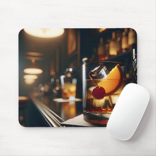 Altmodisches Getränk auf einer Bar Mousepad (Mit Mouse)