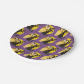 Altmodisches Halloween, Black Cat & Owl Pappteller (Schrägansicht)