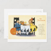 Altmodisches Halloween, Boy & Girl Postkarte (Vorne/Hinten)