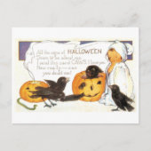 Altmodisches Halloween, Crow Postkarte (Vorderseite)