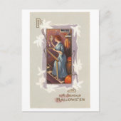 Altmodisches Halloween, Dame mit Handspiegel Postkarte (Vorderseite)