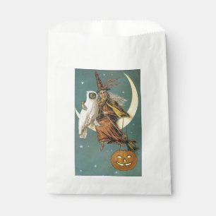 Altmodisches Halloween, Hexe mit Eule Geschenktütchen